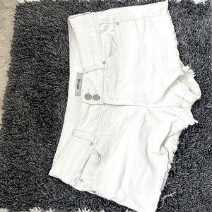 White denim shorts